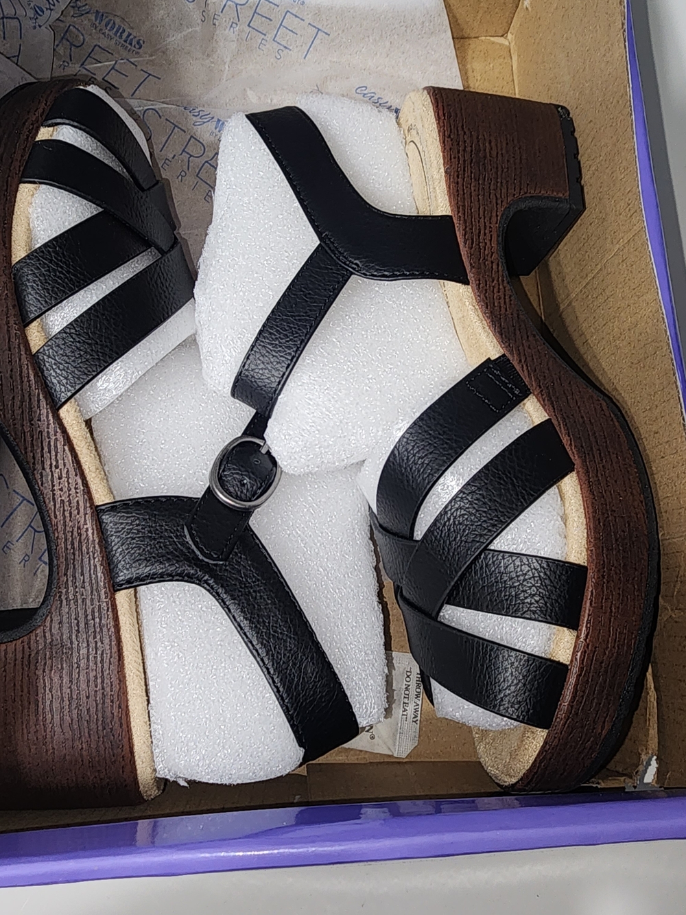 Black Crisscross Slingback Wedge Sandals Size 7 For All Day Comfort